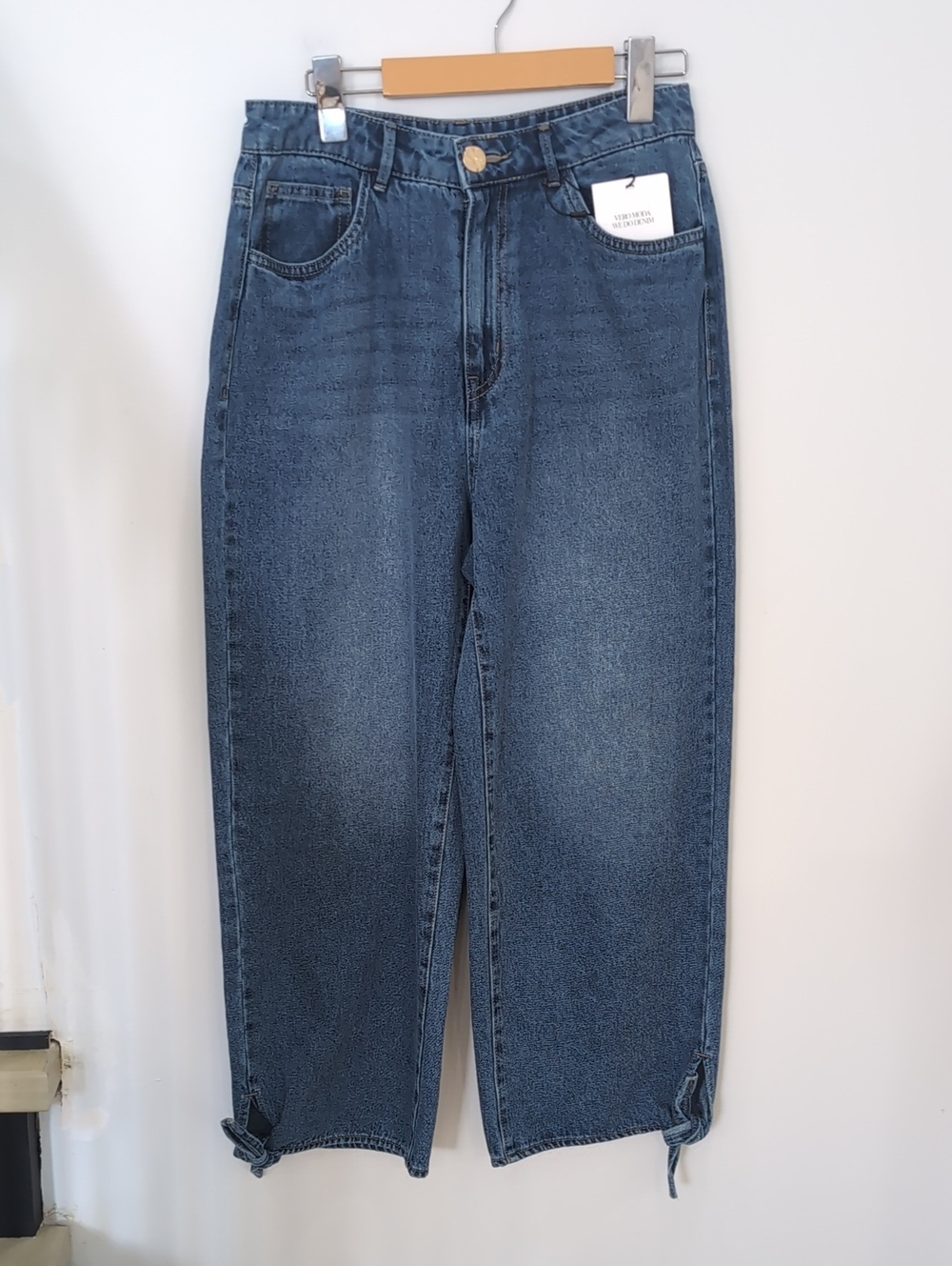 VERO MODA | Women's Med Blue VMKathy High-Waisted Cropped Wide Leg Jeans